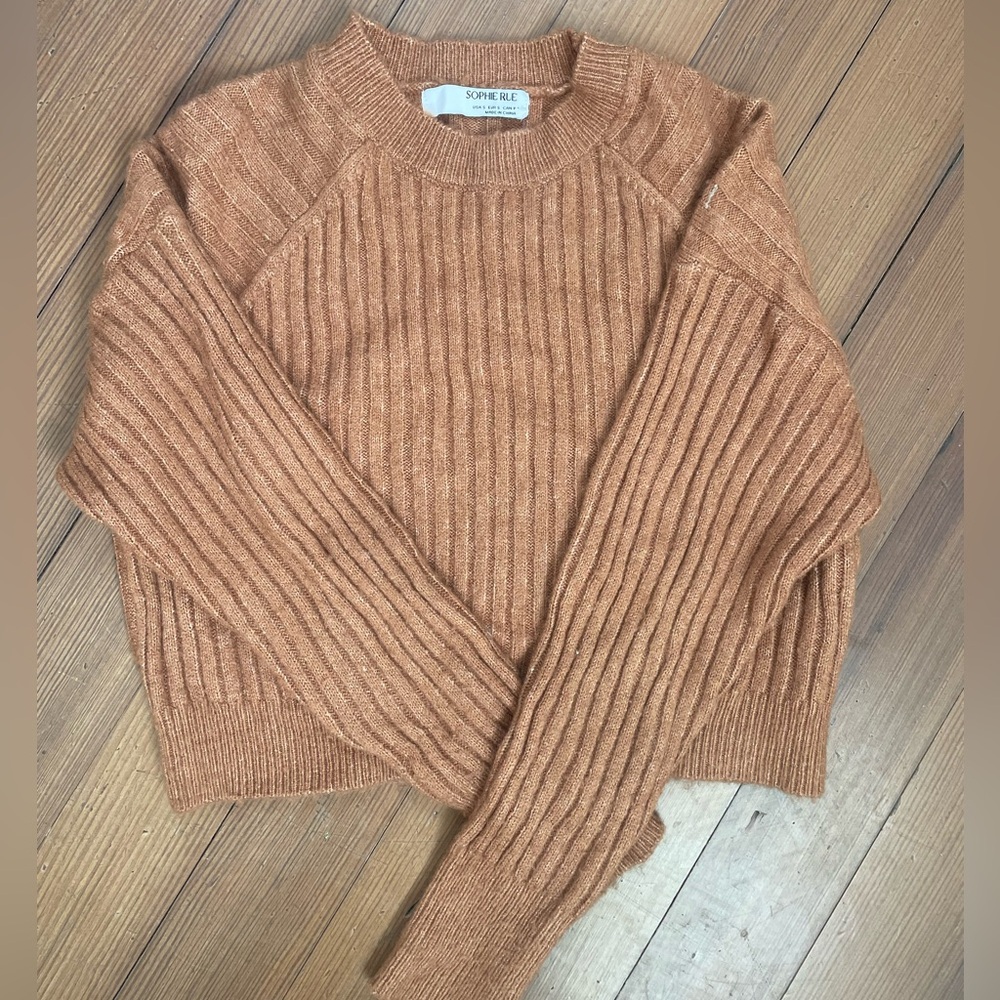 Sophie Rue Women's Ribbed Crew Neck Sweater - Brown